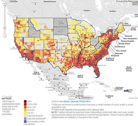US HIV map
